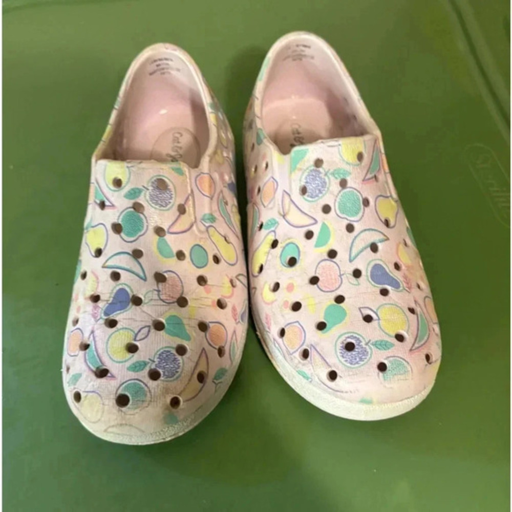 Cat & Jack Baby Girl Toddler Sz 9 Clog Sandal Shoes Pink Blue Green Yellow Fruit